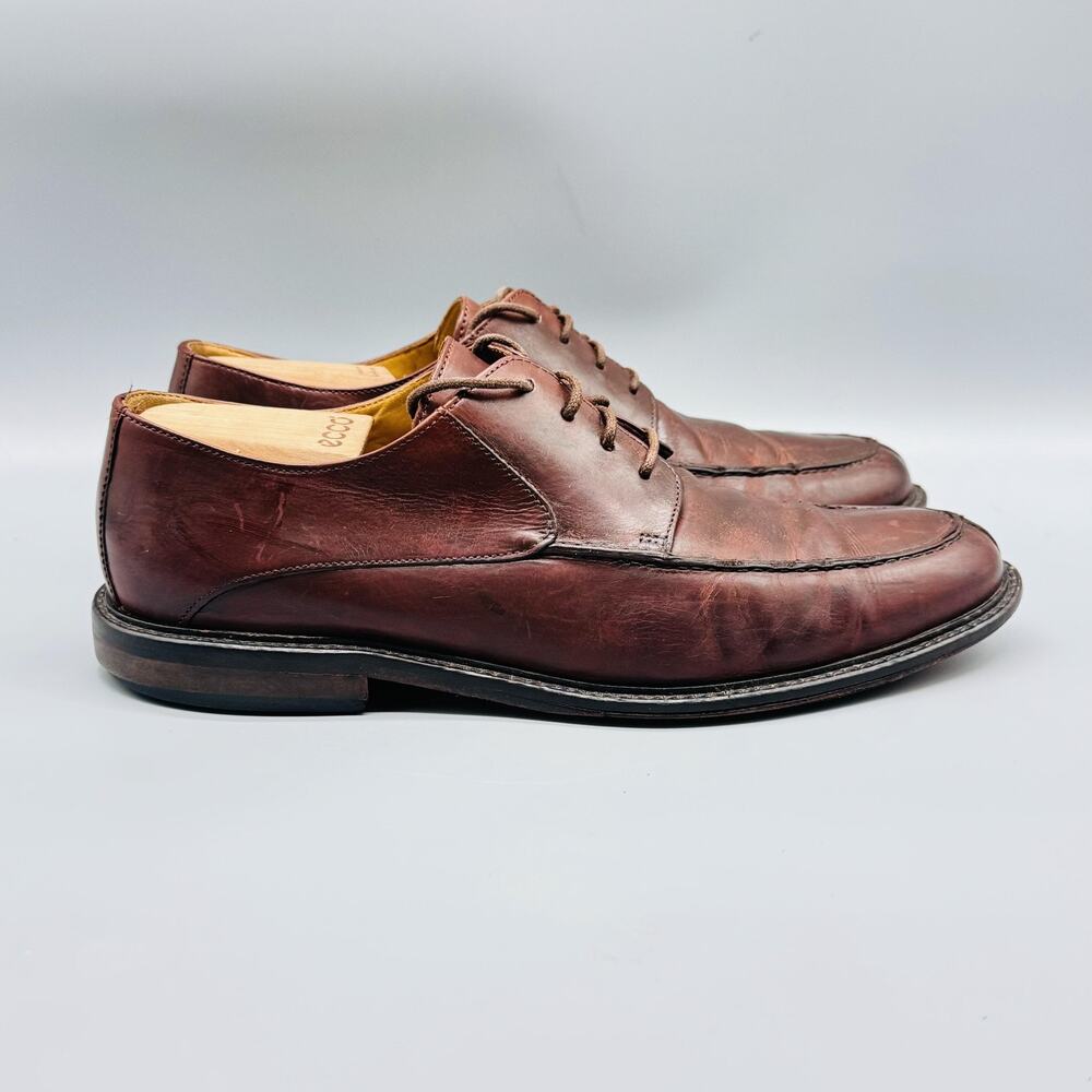 Johnston & Murphy Shoes Mens 10 Burgundy Leather Moc Toe Oxford Dress Lace Up